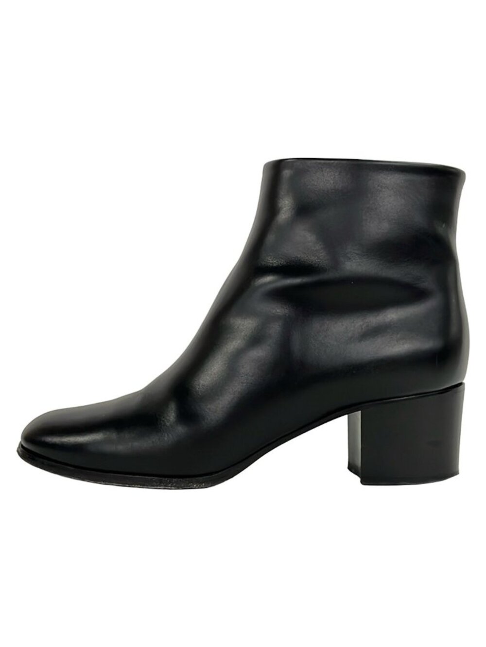 Chanel Short Boots Black CC Logo Leather